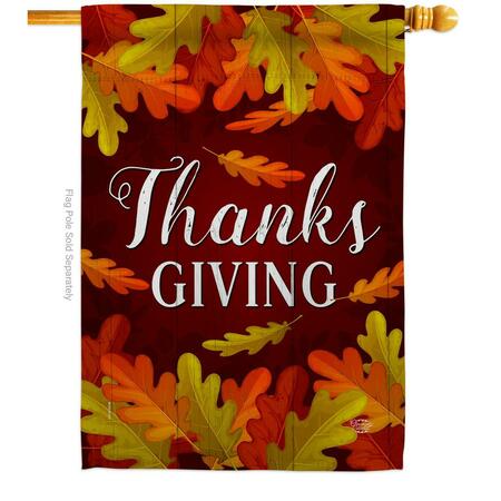 ORNAMENT COLLECTION 28 x 40 in. Thanksgiving House Flag with Fall Double-Sided Vertical Flags Decoration Banner Garden OR578961